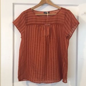 Modcloth orange linen-blend blouse NWT 🍊